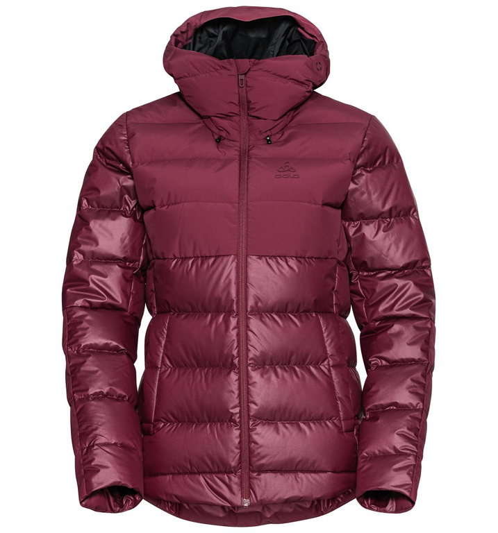 Odlo Winterjacke Severin N-Thermic Insulated Hooded (wasserabweisend, winddicht, atmungsaktiv) beerenrot Damen